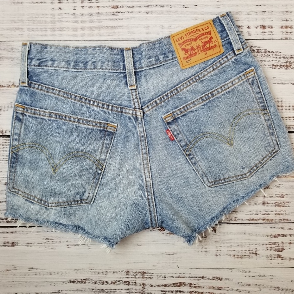 Levi's 501 Button Fly Cutoff Denim Shorts 24